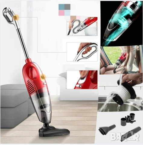 Вертикална безкабелна прахосмукачка Torrnado Red 4в1, HEPA миещ се филтър, 1200W, Червена, снимка 4 - Прахосмукачки - 53137677