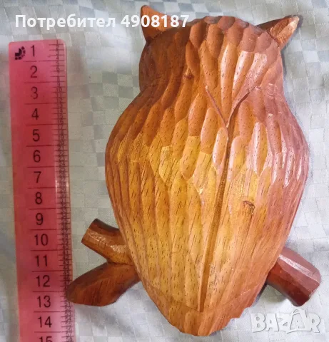 Скулптура на бухал. Дърворезба., снимка 4 - Декорация за дома - 55987250