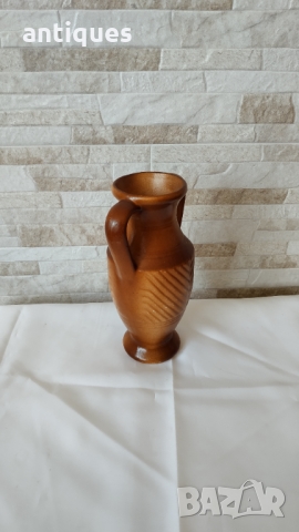 Стара керамична ваза - амфора - 22см, снимка 5 - Антикварни и старинни предмети - 36105812