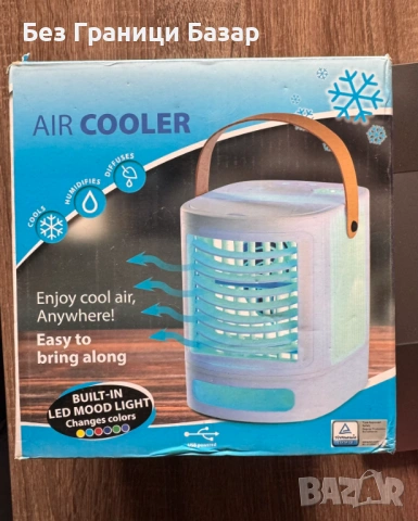 Нов мини климатик Air Cooler преносим охладител с вода, 3 скорости и атмосферна LED светлина, снимка 2 - Други стоки за дома - 53095035