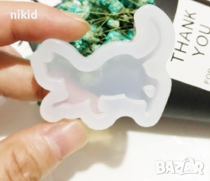 Изправено право коте котка силиконов молд форма фондан смола бижу украса декор, снимка 2 - Форми - 41723483