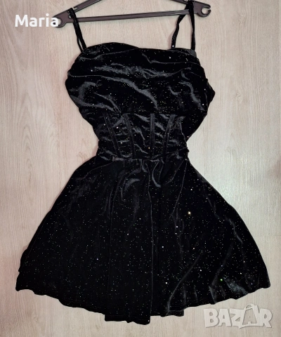 Дамска лъскава кадифена секси рокля, снимка 3 - Рокли - 53433285