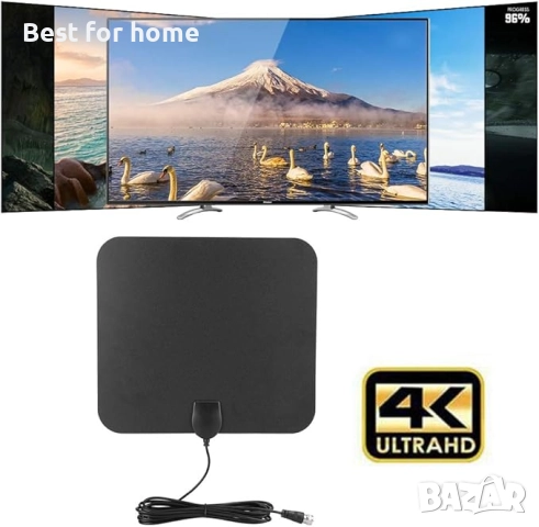 Вътрешна цифрова телевизионна антена HDTV, USB 5V/50mA 25dBi,4K HD, снимка 2 - Приемници и антени - 52800843