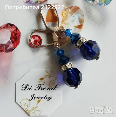 Висящи обеци с кристали или перли Сваровски., снимка 10 - Обеци - 36407420