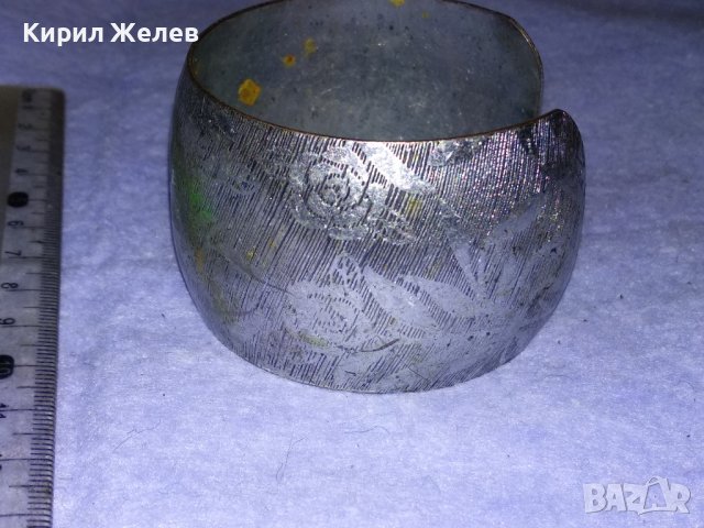 ФЛОРАЛНО ОРНАМЕНТИРАНА СРЕБРИСТА СТОМАНЕНА РЕГУЛИРУЕМА РЕТРО ГРИВНА 10084, снимка 8 - Гривни - 41265078