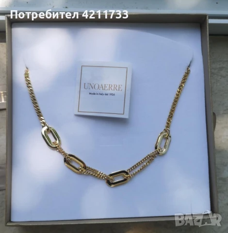 дизайнерски италиянски ПОЗЛАТЕН гердан колие НОВО, снимка 5 - Колиета, медальони, синджири - 50726562