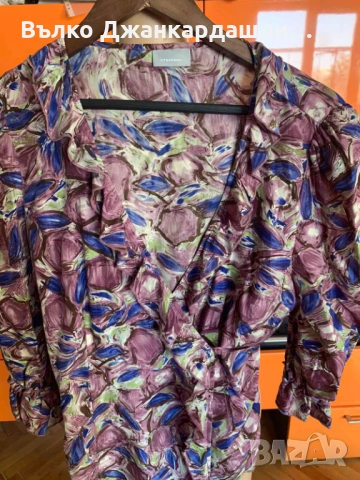 Копринена риза Stefanel ( тип прегърни ме), размер S/M, снимка 7 - Ризи - 53150969