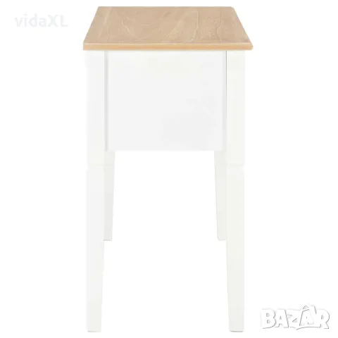 vidaXL Писалище, бяло, 109,5x45x77,5 см, дърво, снимка 4 - Бюра - 56146506