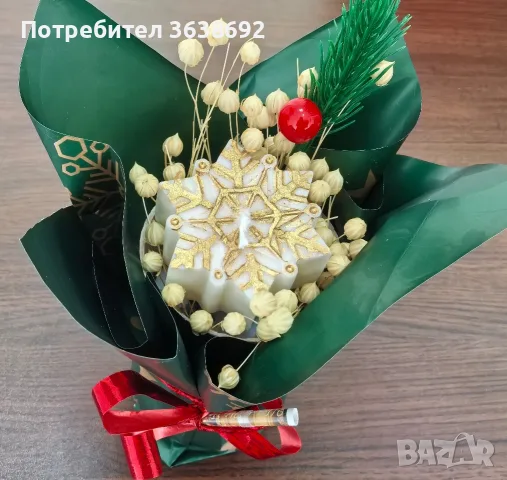 Коледно букетче , снимка 2 - Декорация за дома - 56207988