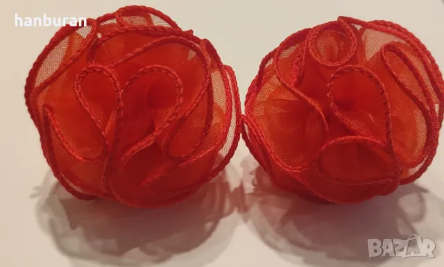 Червени кордели за коса, снимка 2 - Аксесоари за коса - 44214299