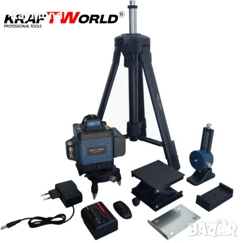 Акумулаторен комплект KraftWorld 5в1 – Лазерен Нивелир, Гайковерт – Винтоверт, Перфоратор, Ъглошлайф, снимка 7 - Други инструменти - 51053023