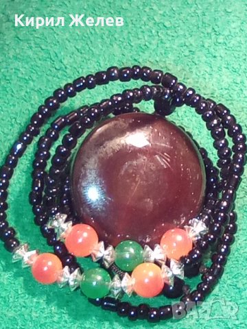 ПРЕКРАСНО МЪНИСТЕНО КОЛИЕ с МЕДАЛЬОН ЕСТЕСТВЕН КАРНЕОЛ 74581, снимка 4 - Колиета, медальони, синджири - 29555676