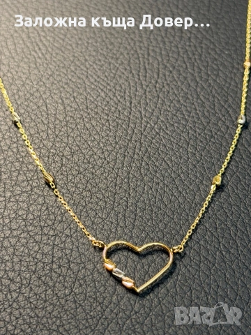Златно колие сърце чисто ново злато Gold zlatno 14 karat 585, снимка 6 - Колиета, медальони, синджири - 53289029