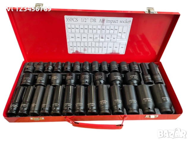 Комплект ударни вложки KRAFTROYAL, 35 броя, 1/2, 8 – 32 мм - Дълбоки и къси, снимка 1