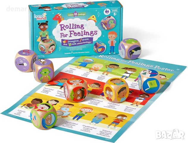 Учебни ресурси Rolling For Feelings Игра със зарове, Възраст 5+, 8 части, снимка 7 - Образователни игри - 42127287