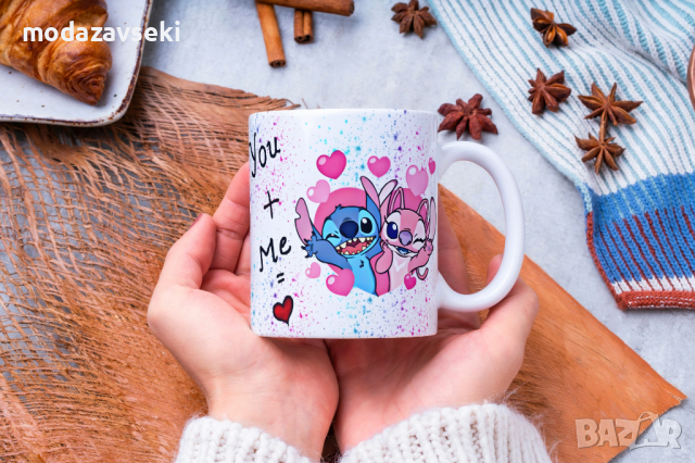 Порцеланови чаши със Стич, снимка 2 - Чаши - 42843346