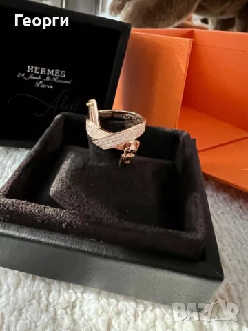 Hermes Kelly Gavroche Diamond оригинален пръстен, снимка 6 - Пръстени - 51424750