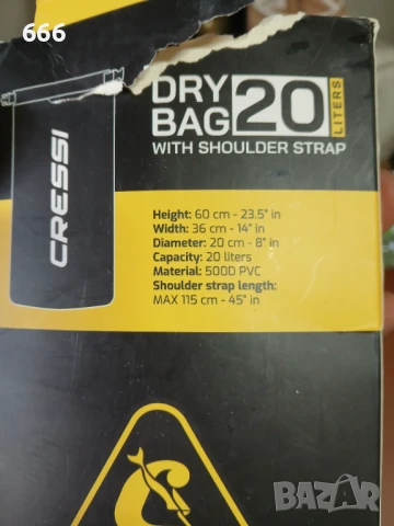 Водоустойчива чанта CRESSI 20L, снимка 5 - Други спортове - 51380134