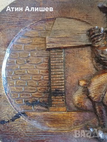 Дърворезба - ръчно изработена с диаметър 22 см , снимка 3 - Декорация за дома - 41100552