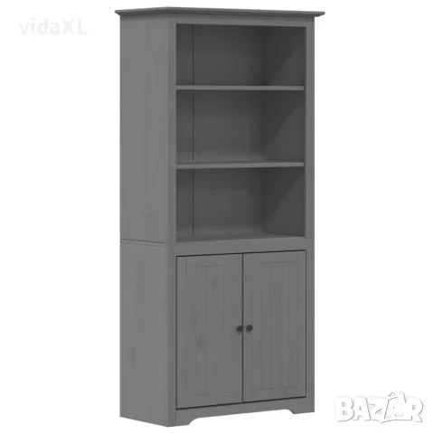 vidaXL Етажерка за книги BODO сива 82x40x173 см бор масив