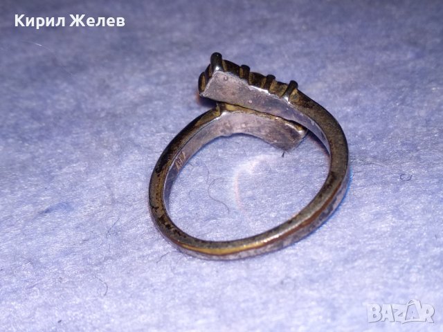 СРЕБЪРЕН или ПОСРЕБРЕН СКЪПОЦЕНЕН РЕТРО АР НУВО ПРЪСТЕН с ИСКРЯЩИ ЦИРКОНИ и ЩЕМПЕЛ на МАЙСТОРА 30606, снимка 6 - Антикварни и старинни предмети - 40757285