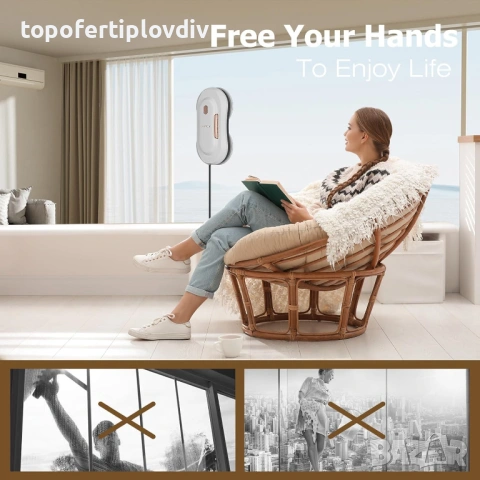 Робот за прозорци CHOVERY window cleaning robot,Гаранция, снимка 2 - Прахосмукачки - 53721554
