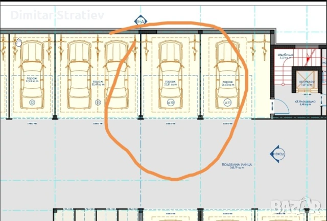 Отдавам просторен подземен гараж - Азуро Гардън, кв. Витоша