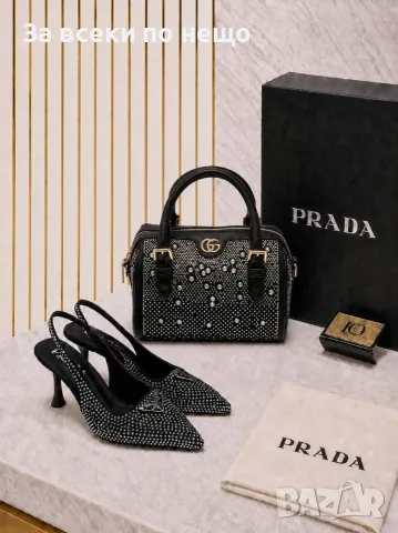 Prada Дамски Черни Обувки На Ток Прада Код E150, снимка 5 - Дамски обувки на ток - 55800127