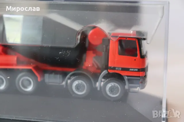 HERPA 1:87 H0 MERCEDES ACTROS КАМИОН БЕТОНОВОЗ МОДЕЛ, снимка 5 - Колекции - 50177395