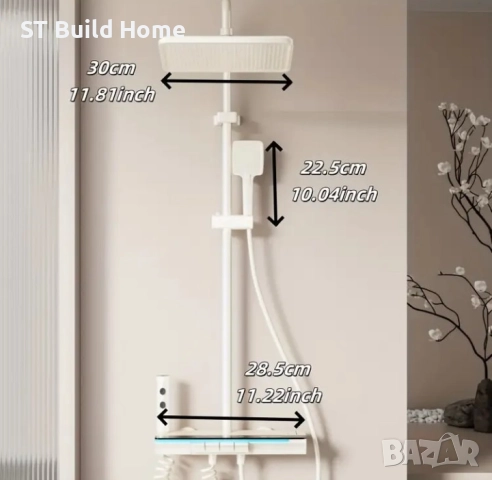 Луксозен Душ Комплект – Млечнобял "Пиано Клавиш" , снимка 4 - Душове - 51659952