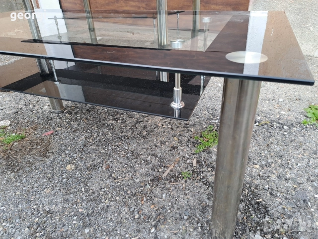 кухненска и холна маса със стъклен плот, снимка 4 - Маси - 52707840