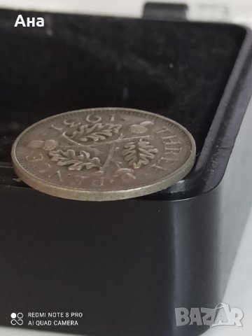 3 пенса 1931 г сребро Великобритания , снимка 1 - Нумизматика и бонистика - 41566292