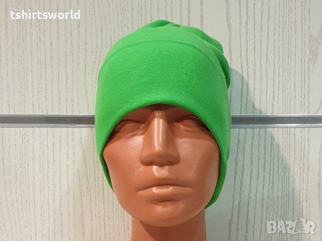 Нова зимна шапка с подгъв в неонов зелен цвят, снимка 10 - Шапки - 39325538