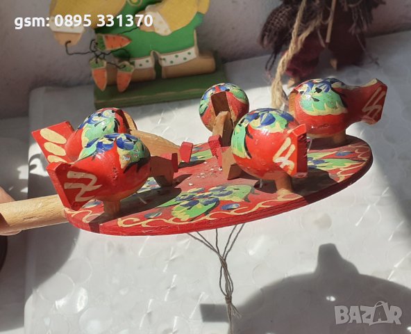 Кълвящи пиленца дървена играчка (3), снимка 1 - Декорация за дома - 40932462