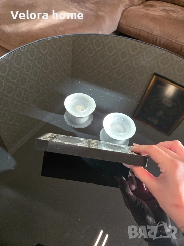 🕯 Дизайнерски свещник от стъкло и дърво – модерен арт акцент, снимка 4 - Декорация за дома - 53180976