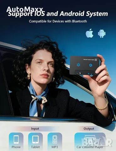 Безжичен Bluetooth 5.0 касетофонен адаптер за кола, Bluetooth приемник за касетофон за стрийминг , снимка 7 - Bluetooth тонколони - 56040916