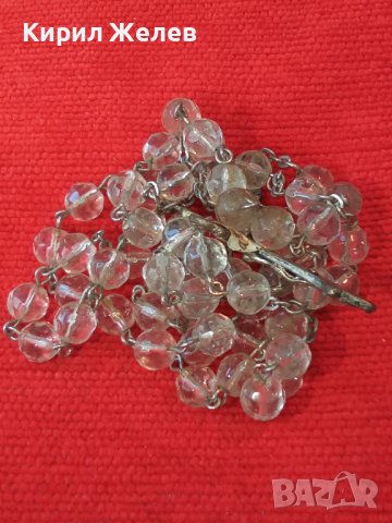 СТАРА КАТОЛИЧЕСКА ОГЪРЛИЦА - БРОЕНИЦА КРИСТАЛНА с РАЗПЯТИЕ и ИКОНКА 22872, снимка 14 - Антикварни и старинни предмети - 33434909