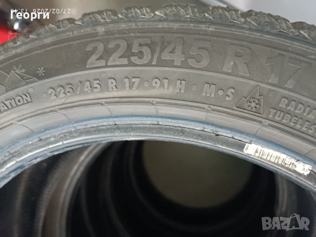 2бр.зимни гуми 225/45/17 Semperit, снимка 5 - Гуми и джанти - 53672491
