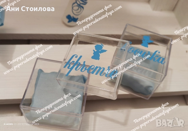 Комплект за кръщене Гардеробче в бяло и синьо, снимка 9 - Други - 51516518