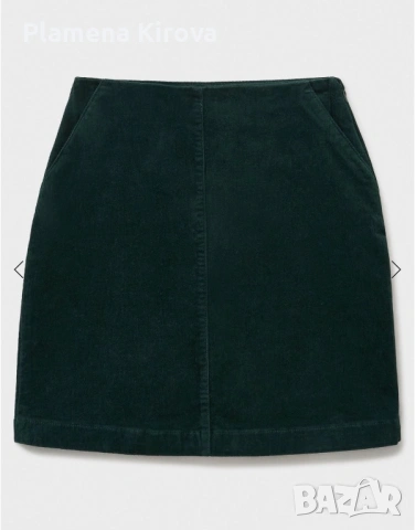 Петролено зелена мини пола | Размер М | Кадифе