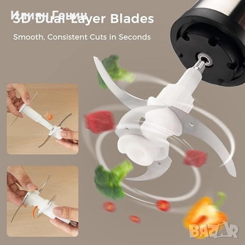 Мини кухненски робот, снимка 8 - Чопъри и пасатори - 52806445