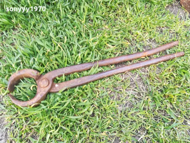 АНТИКИ-СТАРИ КЛЕЩИ КОВАШКИ 39СМ 1204251916, снимка 4 - Антикварни и старинни предмети - 49873290