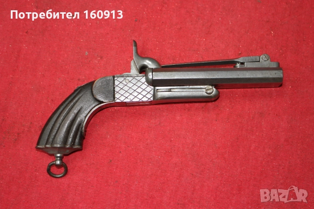Двуцевка двуцевен пистолет тип Лефуше с нож щик кама.