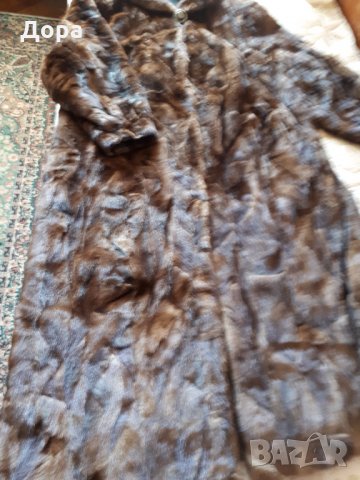 Дълго палто от норка/визон/ - кафяво, снимка 3 - Палта, манта - 34133953