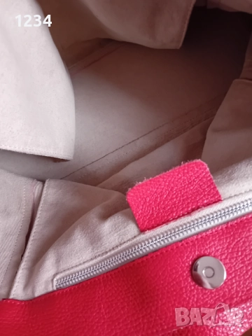 Червена италианска чанта от естествена кожа, снимка 5 - Чанти - 52985568