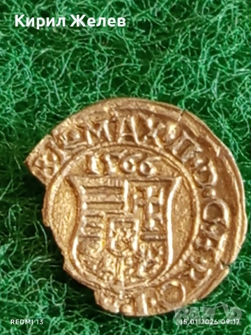 Сребърна монета динар 1566г. Махсимилиян втори Унгария за КОЛЕКЦИЯ 53002, снимка 5 - Нумизматика и бонистика - 53105175