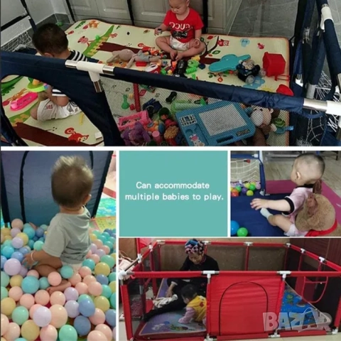 Голяма детска кошара за игра с футболен и баскетболен кош, преграда, снимка 5 - Кошарки - 52034285