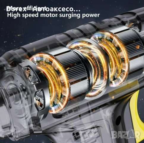 Преносим безжичен мини въздушен компресор помпа за гуми с LED дисплей и вградена батерия за автомоби, снимка 6 - Аксесоари и консумативи - 53616886