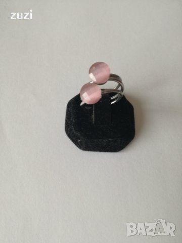 Сребърен пръстен с розов цирконий. Сребро проба 925. , снимка 2 - Пръстени - 38663552