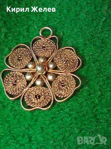 СТАРИНЕН СРЕБЪРЕН ФИЛИГРАНЕН ФЛОРАЛЕН МЕДАЛЬОН РЪЧНА МАЙСТОРСКА ИЗРАБОТКА 28766, снимка 2 - Антикварни и старинни предмети - 37268793